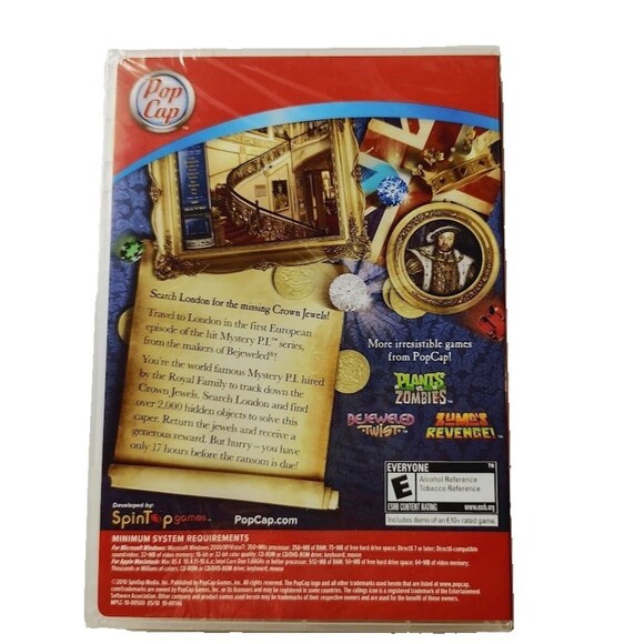 PopCap PC Game Mstery P.I. The London Caper Hidden Object Puzzle Game 2010 - Picture 2 of 3